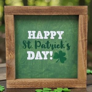 St Patricks Valentine Reversible Painted Crafted Wood Sign